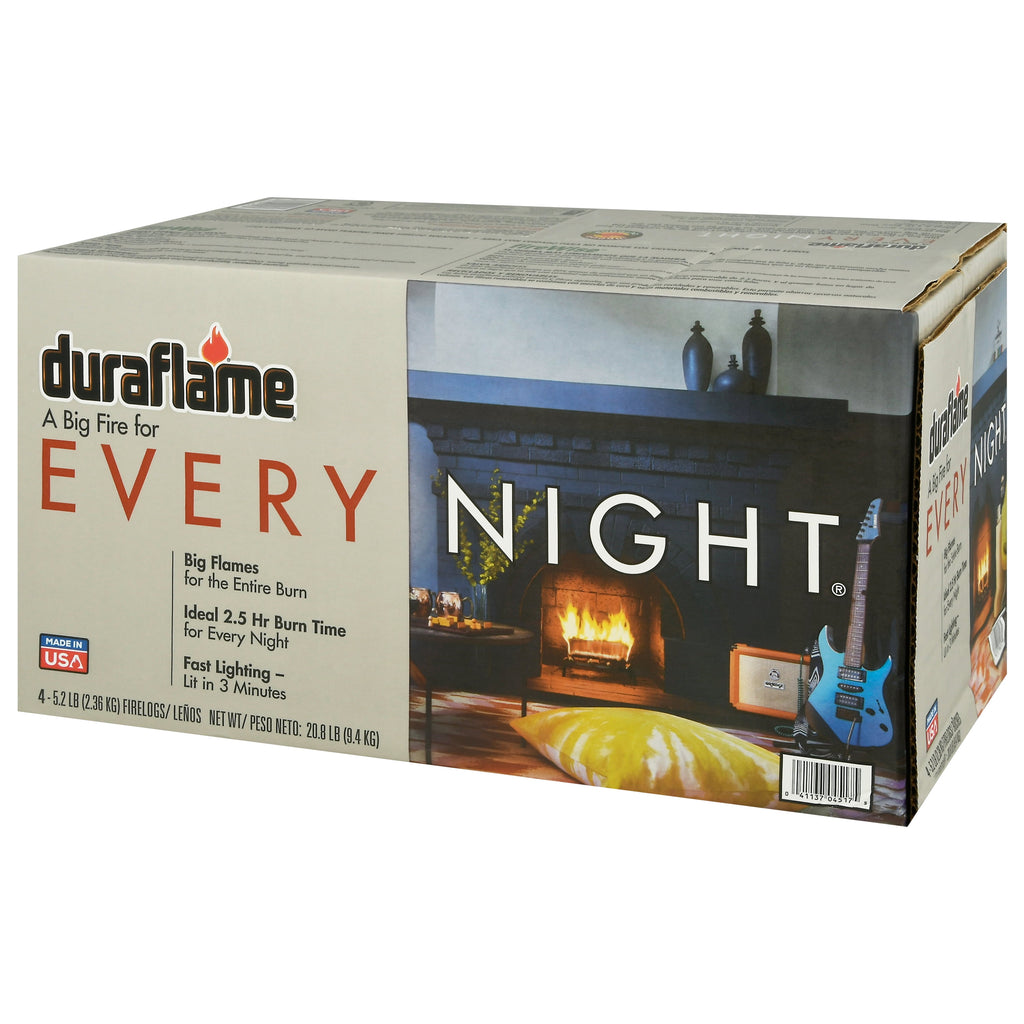 Every Night 5.2 Lb Firelogs, 4 Logs per Case, 2.5 Hour Large Fire