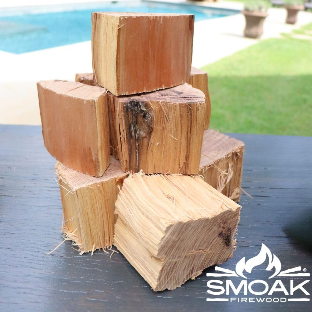 ’S Cooking Wood Chunks (Competition Grade) USDA Certified for Smoking, Grilling or Barbequing (Pecan, 8-10Lbs 729 Cubic In.)