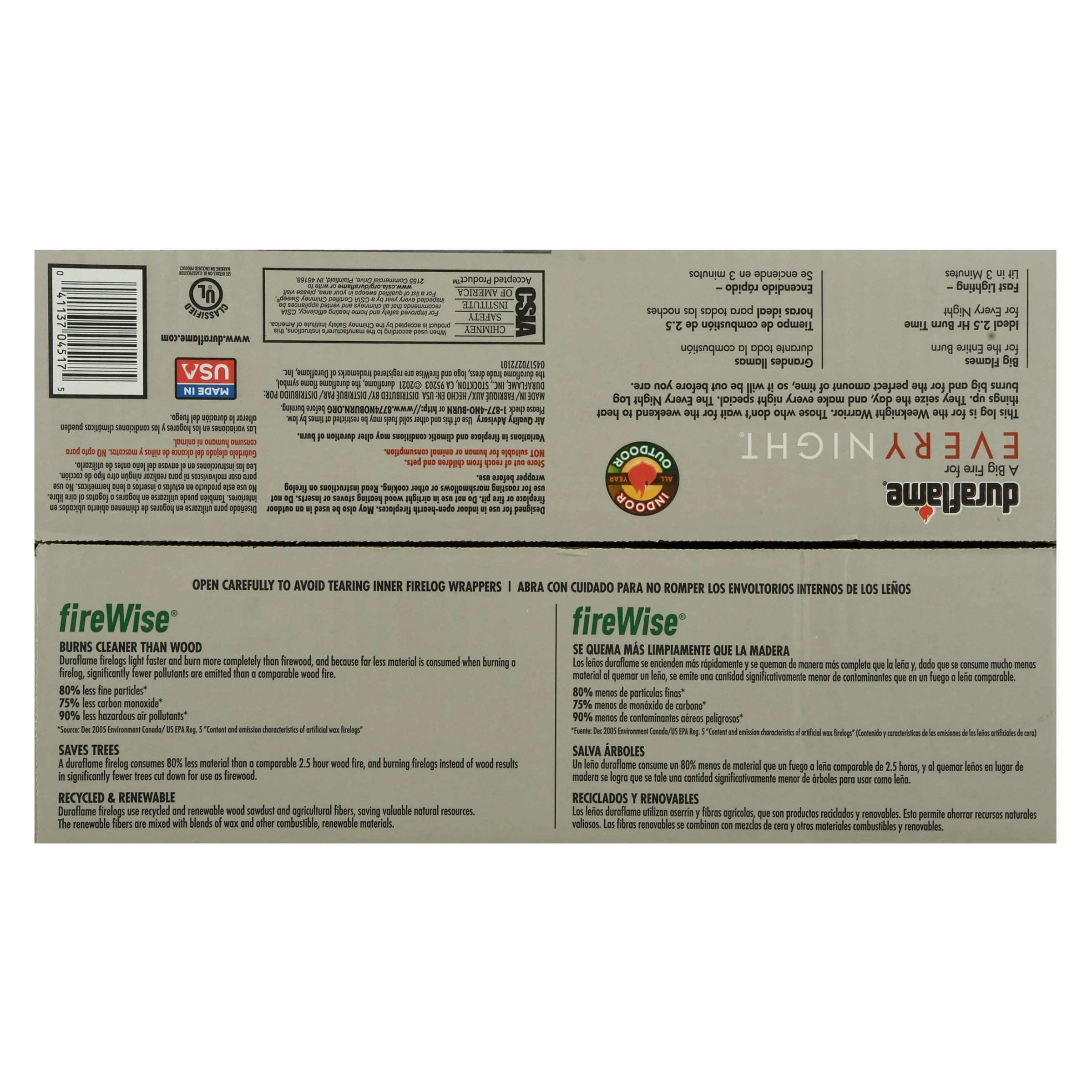 Every Night 5.2 Lb Firelogs, 4 Logs per Case, 2.5 Hour Large Fire