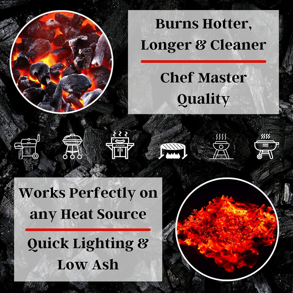 8 LB. All Natural Hardwood Lump Charcoal by  - Premium Natural Charcoal for Grilling, BBQ, Smoking, Kamado & Kettle Grills - Burns Hotter & Longer - Smoky Flavor, Low Ash & Easy to Light