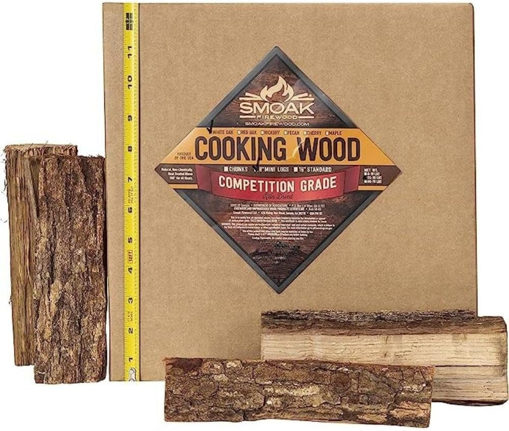 Cooking Wood Mini Splits - USDA Certified Kiln Dried Pizza Oven Wood, Grilling Wood, Smoking Wood, Bbqing Wood (8Inch Pieces, 25-30Lbs 1728 Cubic in - Hickory)