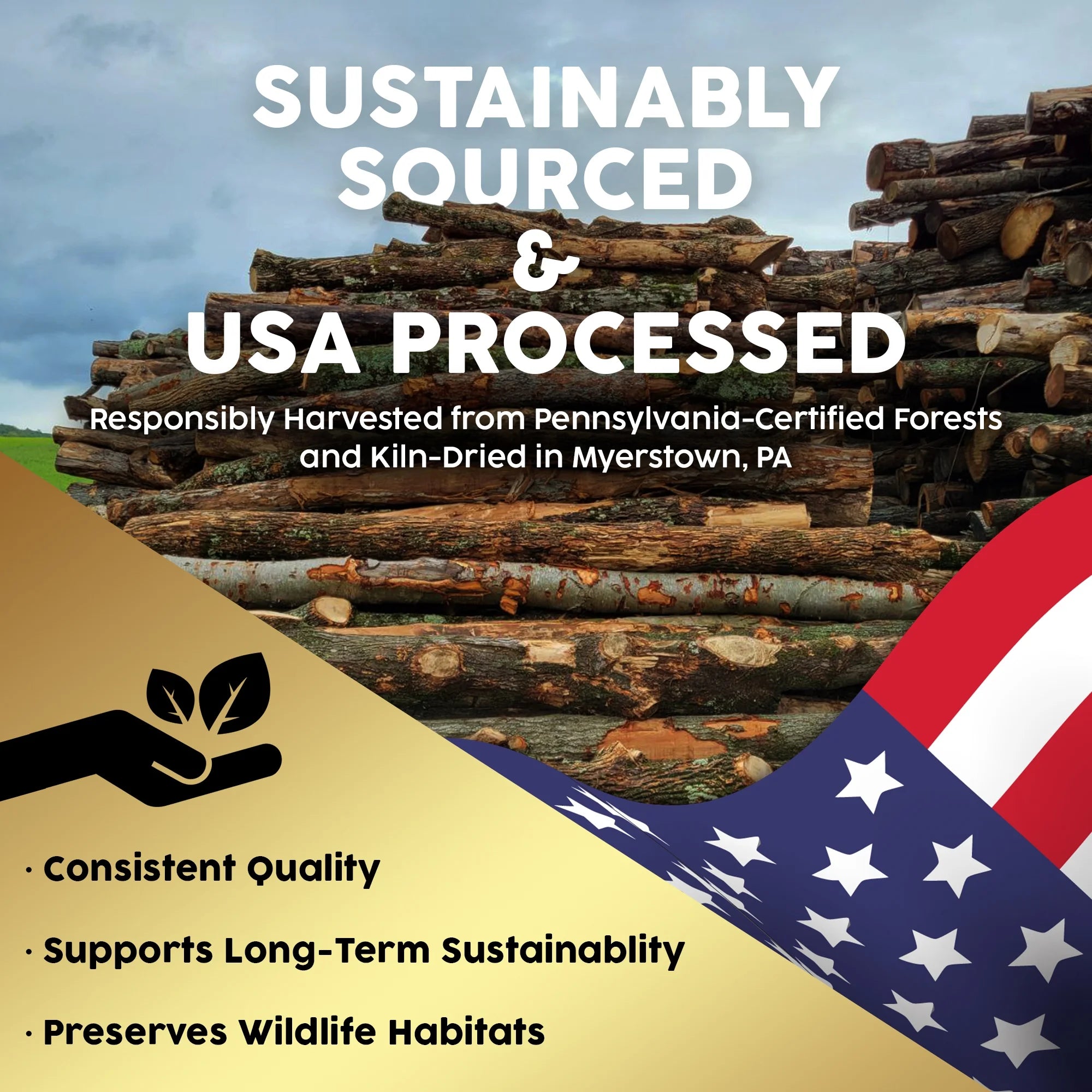 Kiln-Dried PA Mixed Blend – 16” Splits (14–18 Pieces) – Smoking Wood for Cooking, Fire Pits & Home Heating – Easy Light, Low Smoke, USA Sourced