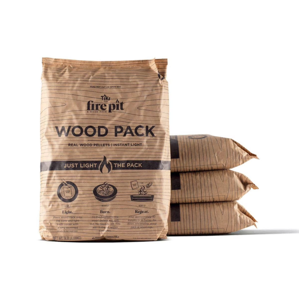 Easy Start Fire Pit Wood Packs – 30-Minute Burn, Hardwood Pellets for Smokeless Fire Pits & Outdoor Heating (4-Pack)