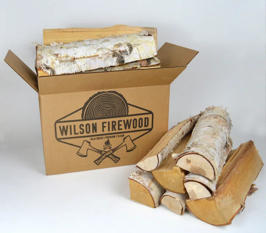 Wilson Birch Split Firewood - Seasoned Natural Kiln Dried Fireplace, Fire Pit, Bonfire Logs
