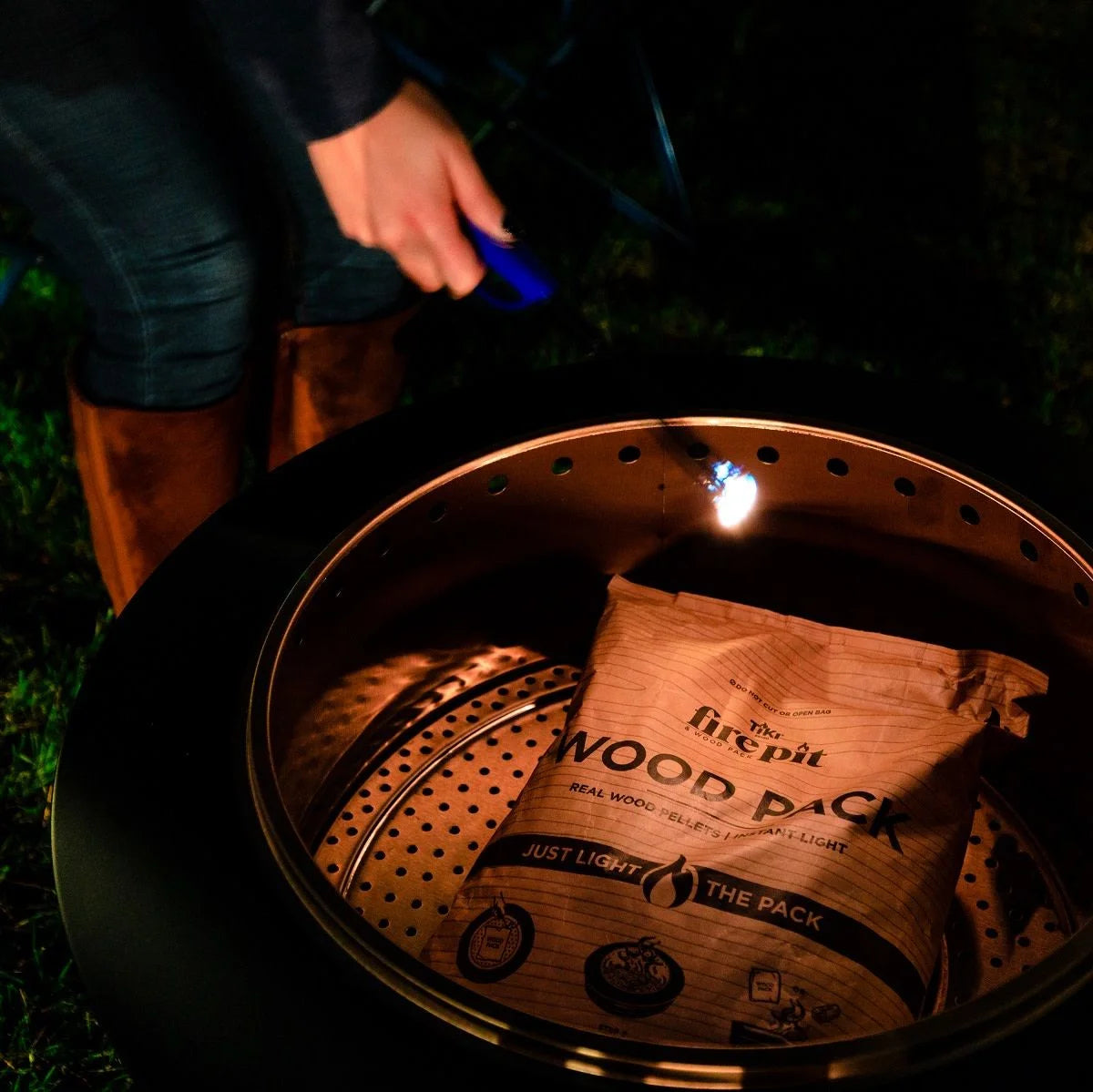 Easy Start Fire Pit Wood Packs – 30-Minute Burn, Hardwood Pellets for Smokeless Fire Pits & Outdoor Heating (4-Pack)