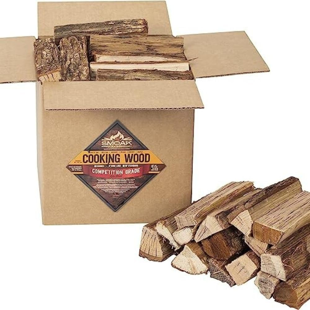 Cooking Wood Mini Splits - USDA Certified Kiln Dried Pizza Oven Wood, Grilling Wood, Smoking Wood, Bbqing Wood (8Inch Pieces, 25-30Lbs 1728 Cubic in - Hickory)