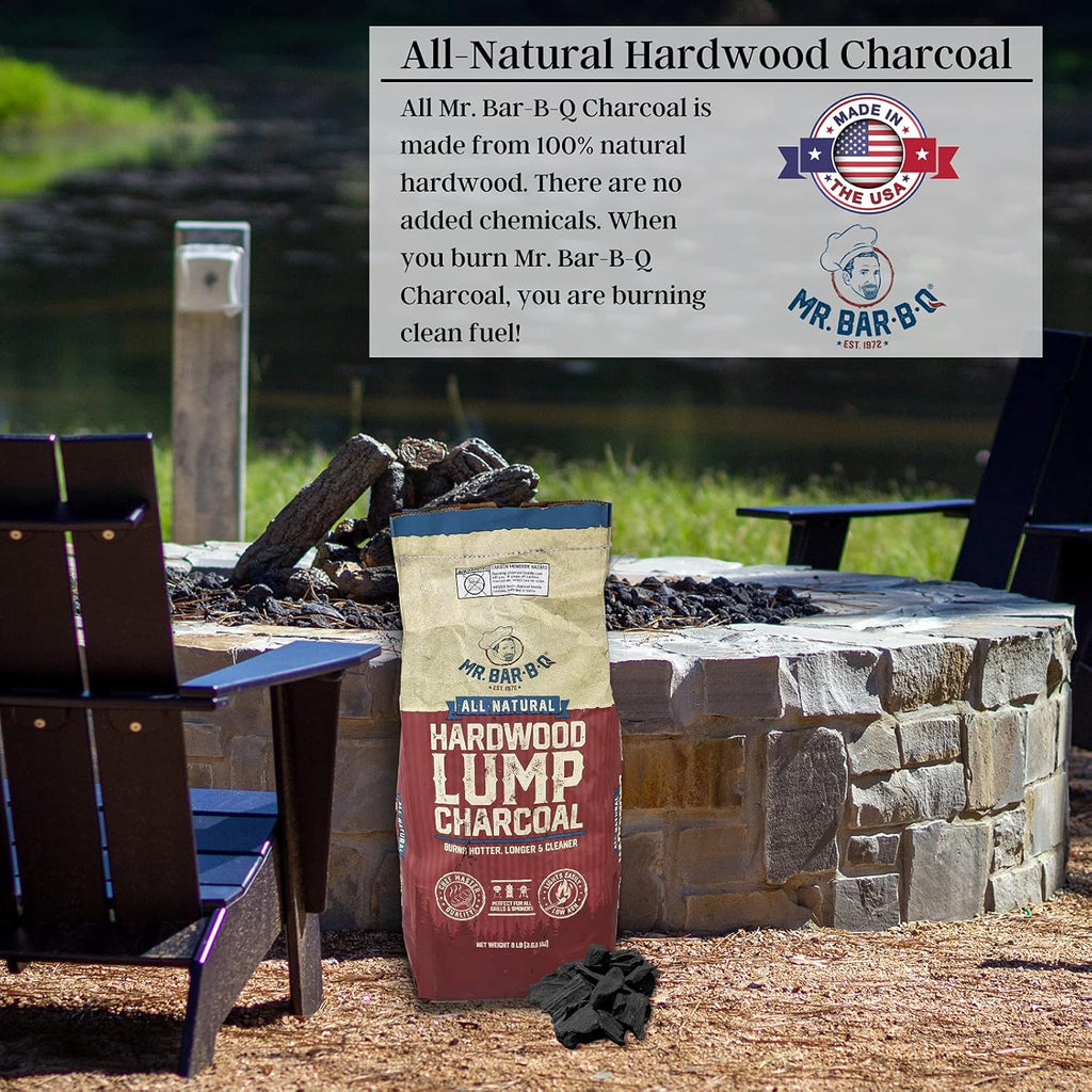 8 LB. All Natural Hardwood Lump Charcoal by  - Premium Natural Charcoal for Grilling, BBQ, Smoking, Kamado & Kettle Grills - Burns Hotter & Longer - Smoky Flavor, Low Ash & Easy to Light