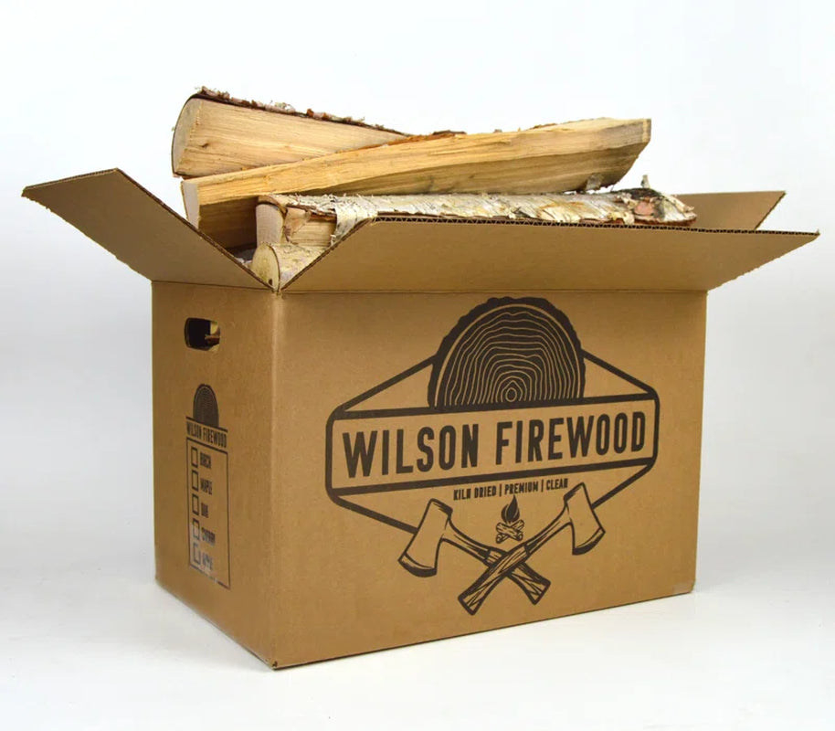Wilson Birch Split Firewood - Seasoned Natural Kiln Dried Fireplace, Fire Pit, Bonfire Logs